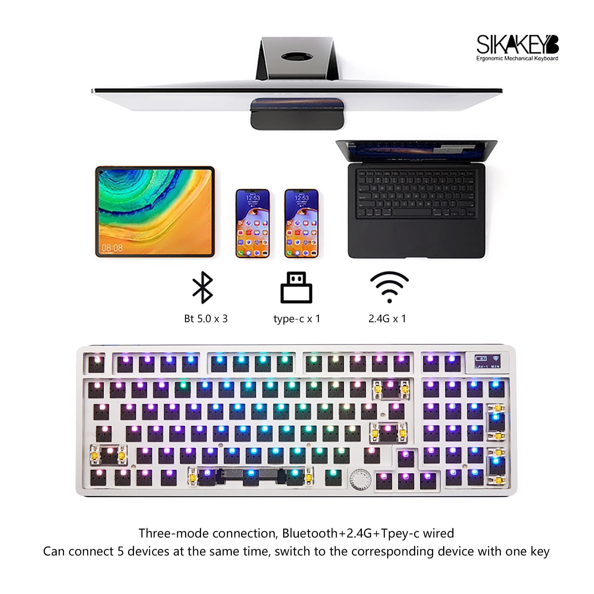 Sikakeyb SK8 Castle 98 Key 95% Knob Mechanical Keyboard Kit - Product Description 2